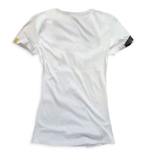 Женская футболка с изображением Супрематизм.Супрематическая композиция (синий прямоугольник над красным лучом) цвета Белый