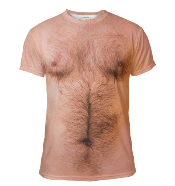 Мужская футболка с изображением Волосатая грудь цвета Белый