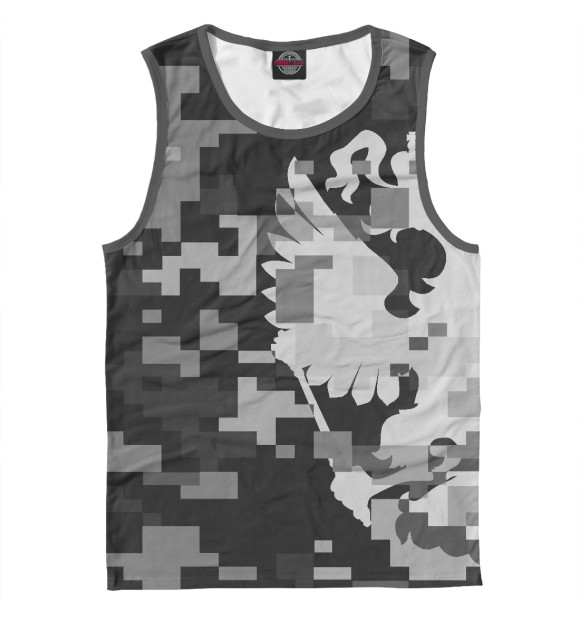 Мужская майка с изображением Двуглавый орёл. цвета Белый