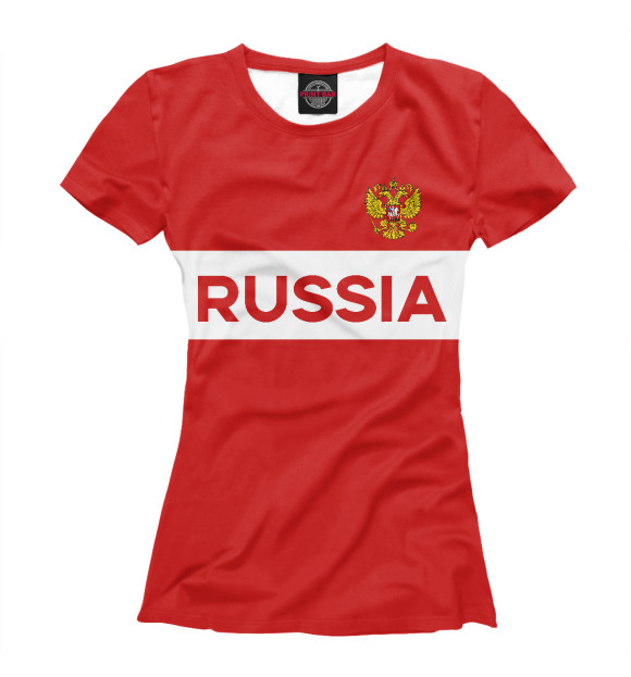 Футболка для девочек с изображением Russia Lines цвета Белый