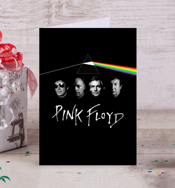 Открытка с притом Pink Floyd цвета Белый Открытка с изображением Pink Floyd цвета Белый