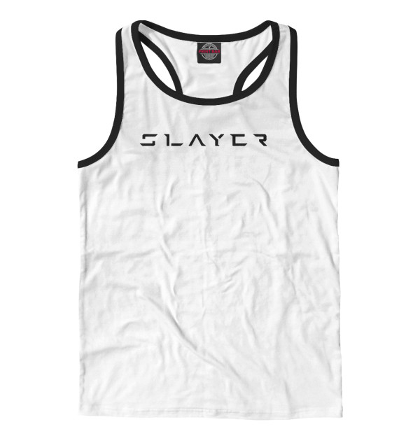 Мужская майка-борцовка с изображением Slayer цвета Белый