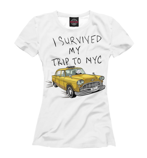 Футболка для девочек с изображением I survived my trip to NY city цвета Белый