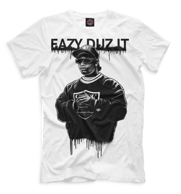 Мужская футболка с изображением Eazy-E цвета Молочно-белый