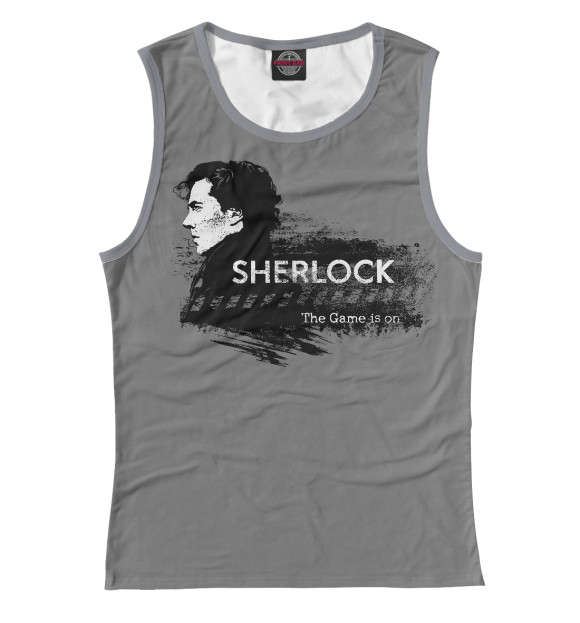 Женская майка с изображением Sherlock цвета Белый