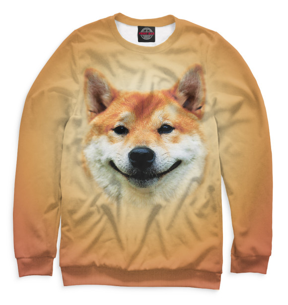 Свитшот для девочек с изображением Сиба-ину цвета Белый