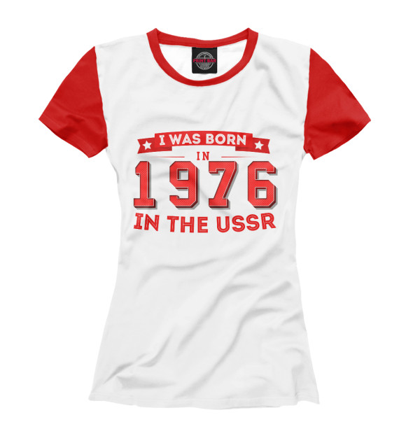 Футболка для девочек с изображением I was born in 1976 цвета Белый