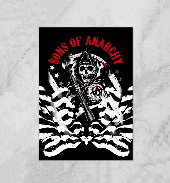 Плакат с притом Сыны анархии цвета Белый Плакат с изображением Сыны анархии цвета Белый