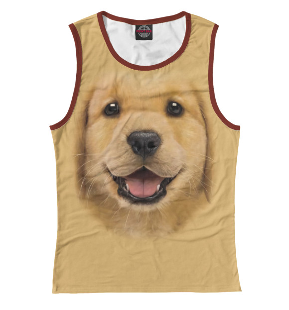 Майка для девочки с изображением Щенок цвета Белый