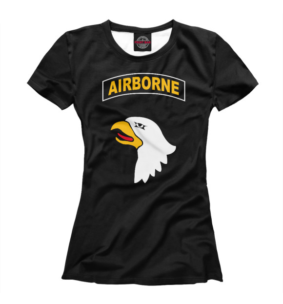 Футболка для девочек с изображением 101е Airborne цвета Белый