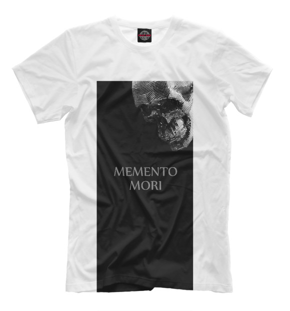 Мужская футболка с изображением MEMENTO MORI цвета Молочно-белый