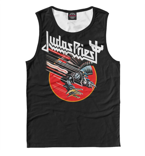 Майка для мальчика с притом Judas Priest цвета Белый Майка для мальчика с изображением Judas Priest цвета Белый