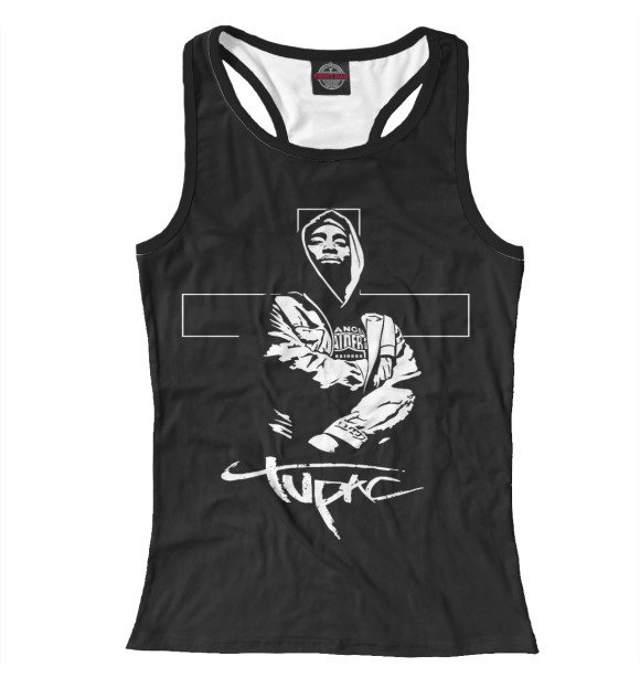 Женская майка-борцовка с изображением Tupak Shaku цвета Белый