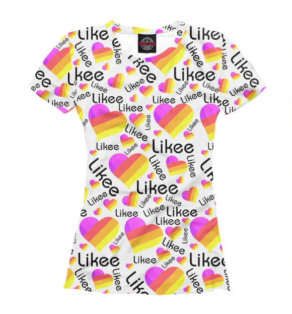 Женская футболка с изображением Likee цвета Белый