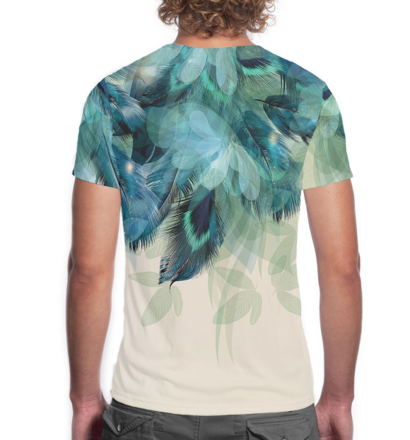 Мужская футболка с изображением Feathers цвета Белый