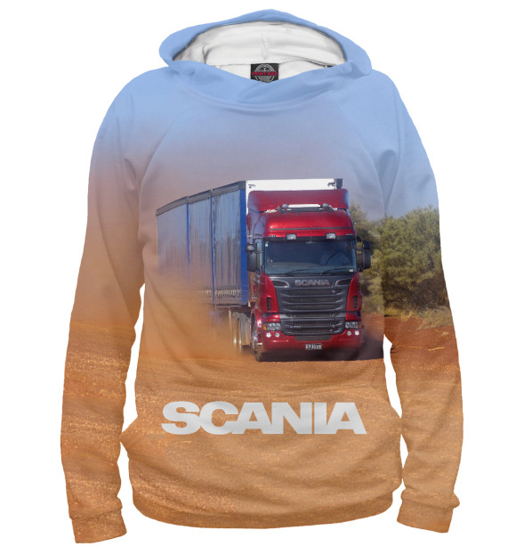 Женское худи с изображением Scania цвета Белый