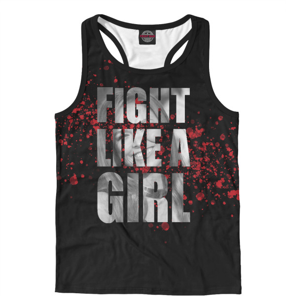 Мужская майка-борцовка с изображением Fight like a Girl цвета Белый