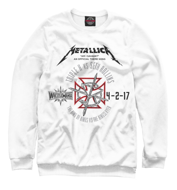 Женский свитшот с изображением Metallica цвета Белый
