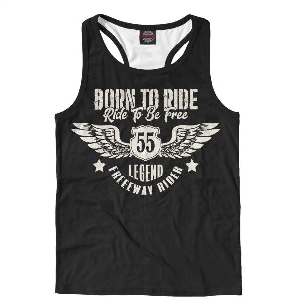 Мужская майка-борцовка с изображением 55 цвета Белый