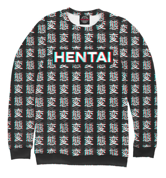 Свитшот для мальчиков с изображением Hentai glitch цвета Белый