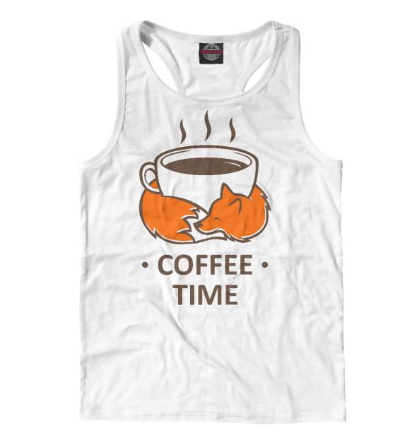 Мужская майка-борцовка с изображением Fox цвета Белый