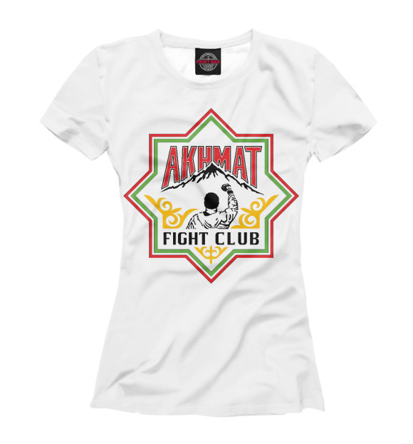 Женская футболка с изображением Akhmat Fight Club цвета Белый