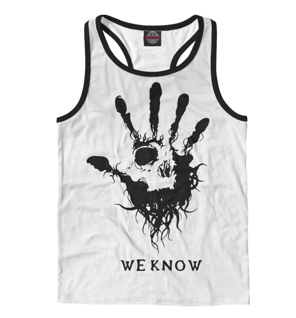 Мужская майка-борцовка с изображением Тёмное Братство цвета Белый