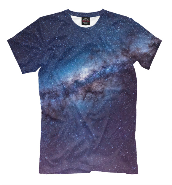 Мужская футболка с изображением Космос цвета Серый