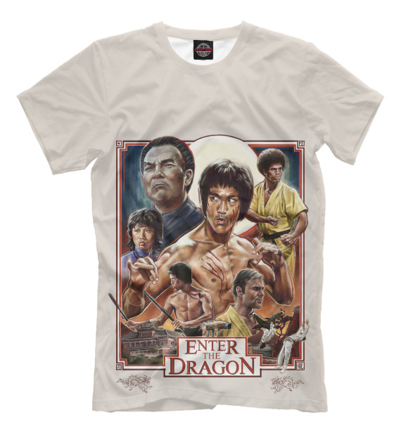 Мужская футболка с изображением Enter the Dragon цвета Бежевый