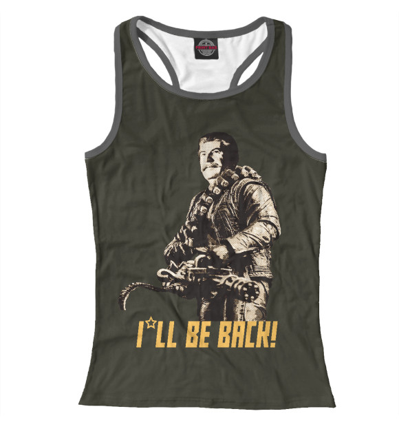 Женская майка-борцовка с изображением Сталин цвета Белый