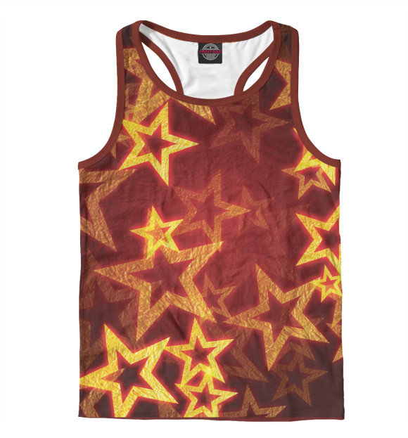 Мужская майка-борцовка с изображением Звезды цвета Белый