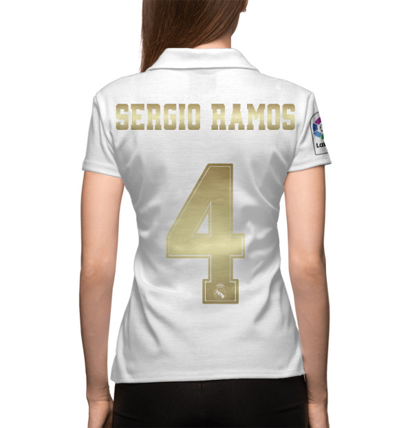 Женское поло с изображением Sergio Ramos форма цвета Белый