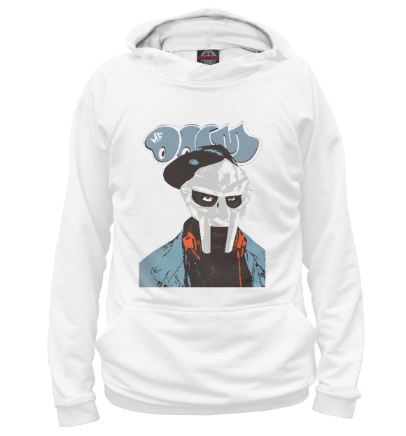 Мужское худи с изображением MF Doom цвета Белый