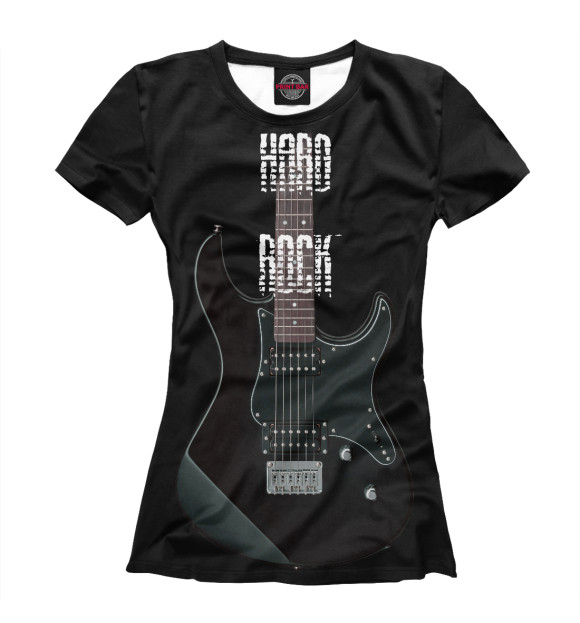 Женская футболка с изображением Hard Rock гитара цвета Белый