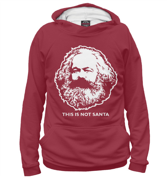 Женское худи с изображением Карл Маркс не Санта цвета Белый