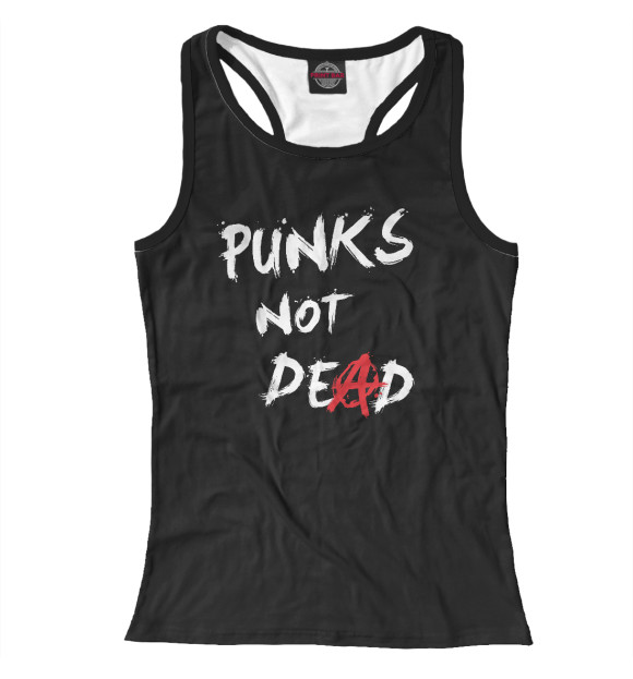 Женская майка-борцовка с изображением Панки живы цвета Белый