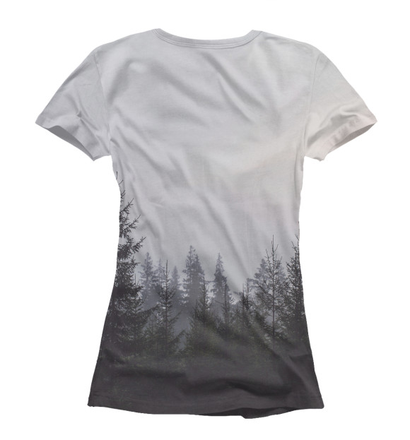 Женская футболка с изображением Тёмный лес цвета Белый