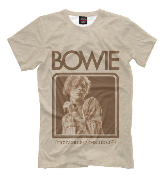 Мужская футболка с изображением David Bowie цвета Белый