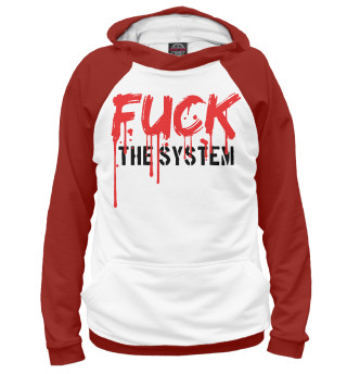 Мужское худи Fuck the System (подтеки)