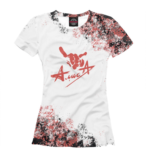 Футболка для девочек с изображением Алиса - рок группа краска цвета Белый