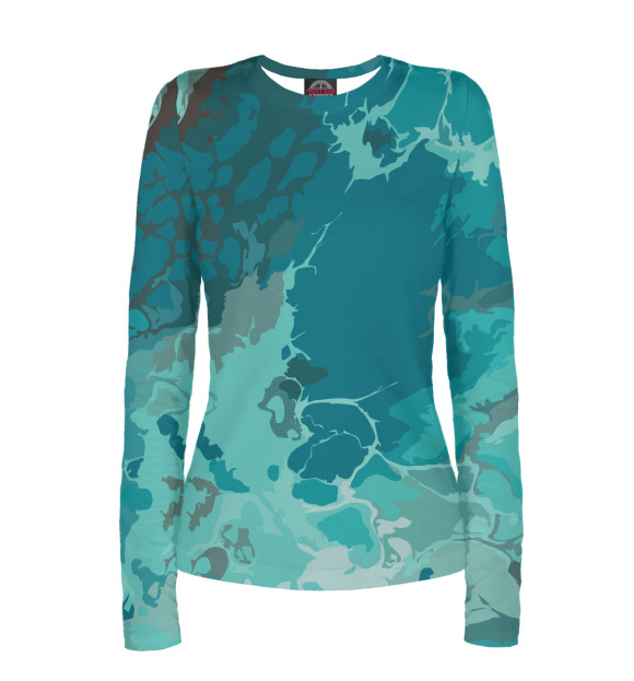 Женский лонгслив с изображением Бриз цвета Белый