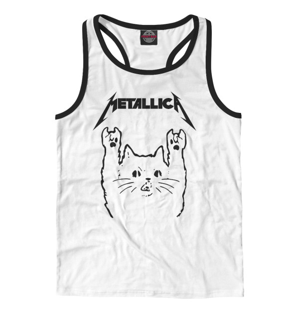 Мужская майка-борцовка с изображением Metallica цвета Белый