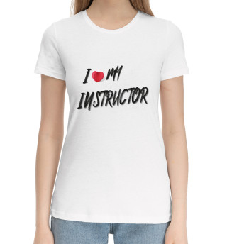 Хлопковая футболка для девочек Люблю своего инструктора