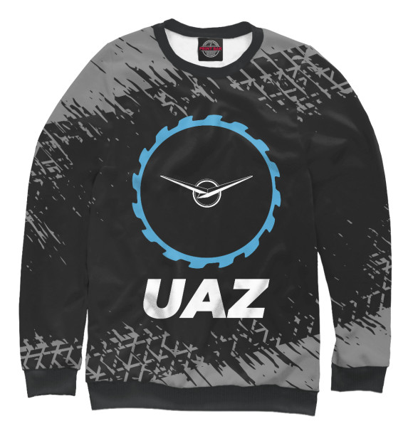 Мужской свитшот с изображением UAZ в стиле Top Gear цвета Белый
