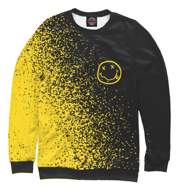 Мужской свитшот с изображением Nirvana / Нирвана цвета Белый