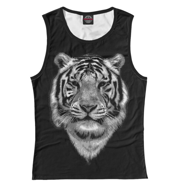 Женская майка с притом Год Тигра цвета Белый Женская майка с изображением Год Тигра цвета Белый