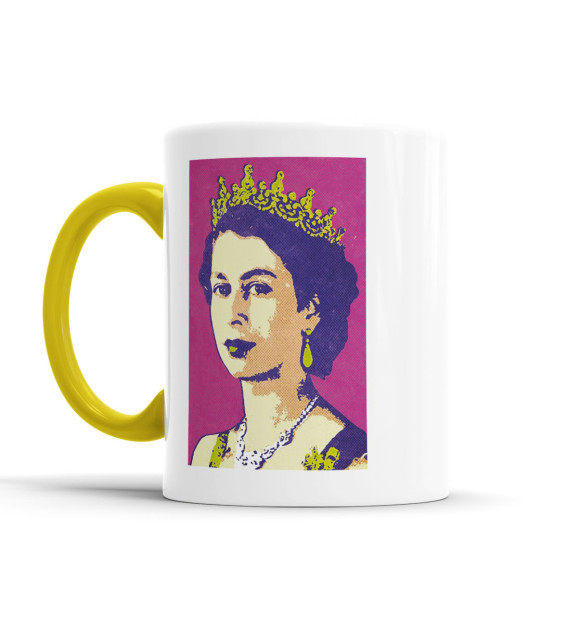 Кружка с изображением Молодая Елизавета II цвета желтый