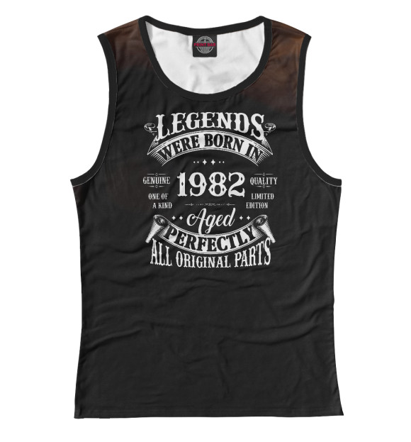 Майка для девочки с изображением Legends Born in 1982 цвета Белый