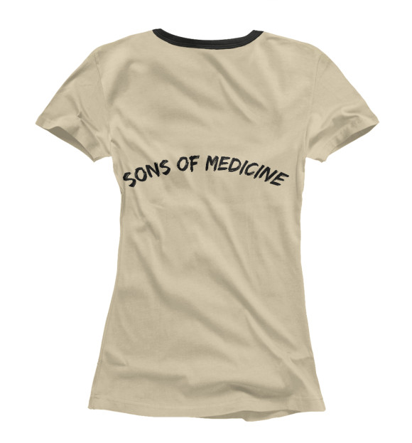 Женская футболка с изображением Sons of medicine цвета Белый