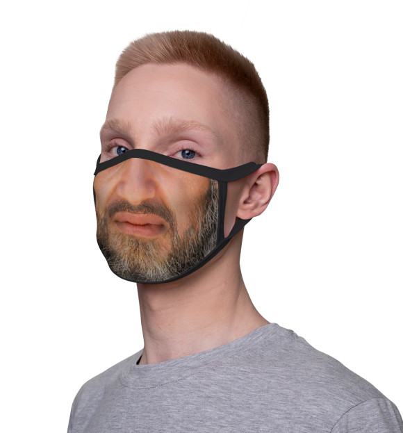 Маска тканевая с изображением Борода цвета Белый